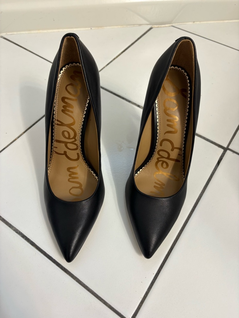 NWOT Sam Edelman Black Leather Hazel Pumps - Picture 4 of 6